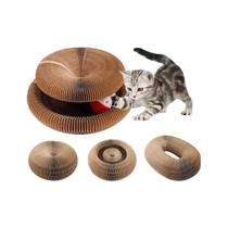 Brinquedo Arranhador Gato Mágico Papelão Dobrável Bola Guizo