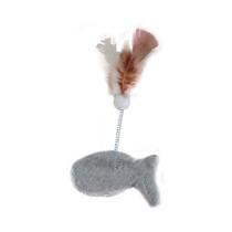 Brinquedo Arranhador Hello Pet Peixe Pelúcia Cinza para Gatos Brinquedo Arranhador Hello Pet Peixe Pelúcia Cinza para Gatos