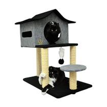 Brinquedo Arranhador São Pet Casa de Cuco Cinza para Gatos Brinquedo Arranhador São Pet Casa de Cuco Cinza para Gatos