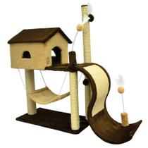 Brinquedo Arranhador São Pet para Gatos Tobogã Marrom