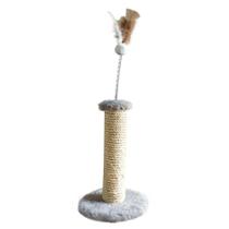 Brinquedo Arranhador Sisal Pelúcia com Mola Cinza - Tam. P