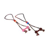 Brinquedo Art Injet Halteres Vazado Médio Com Cabo de Guerra para Cães - Cores Sortidas