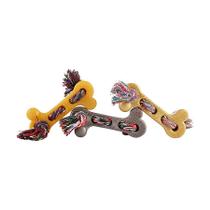 Brinquedo Art Injet Osso Injetado com Corda Anti-Tártaro para Cães - Cores Sortidas - Médio