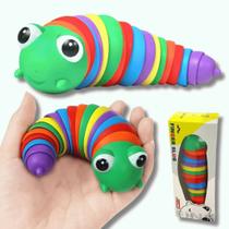 Brinquedo Articulado Lagarta Colorida Anti-stress Fidget Toy Sensorial Relaxante -