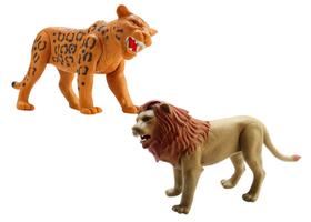 Brinquedo Articulado Onça Pintada e Leão - 30 cm - Alta qualidade Brinquedo Articulado Onça Pintada e Leão - 30 cm - Alta qualidade