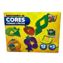 Brinquedo Associando As Cores Formas E Frutas 12 Peças Em MDF + 3 Anos Paper Toy