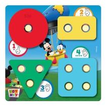 Brinquedo Autismo Formas Cores Disney Mickey 4 Colunas Mdf