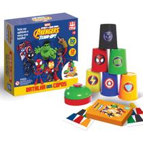 Brinquedo Avengers Jogo Dos Copos Marvel Vingadores 12 Copos 50 Cartas