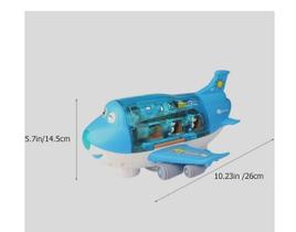 Brinquedo Avião Azul Musical Infantil Com Luzes Gira Bate Volta