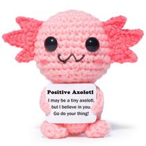Brinquedo axolotl de lã tricotada Okiyid Mini Funny Positive Card Brinquedo axolotl de lã tricotada Okiyid Mini Funny Positive Card