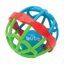 Brinquedo Baby Ball Cute Collors Para Bebê Macio Com Chocalho Azul e Verde Buba
