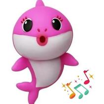Brinquedo baby shark vinil musical cor de rosa