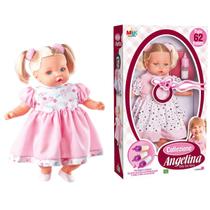 Brinquedo Baby Tipo Reborn Loira Fala 62 Frases + Mamadeira