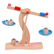 Brinquedo Balance Scale Montessori Wooden para crianças em madeira de faia
