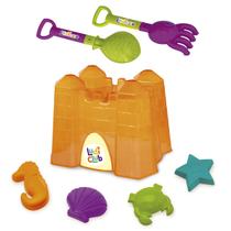 Brinquedo Balde De Praia Castelo Kit Com 6 Peças Infantil - Usual Brinquedos