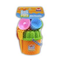 Brinquedo Balde De Praia Com Kit Acessórios Areia Beach Play Brinquedo Balde De Praia Com Kit Acessórios Areia Beach Play