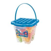 Brinquedo Balde Monta Blocks 12 Peças Cores Sortidas Lummar