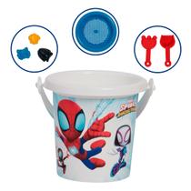 Brinquedo Balde Spidey e seus amigos kit Praia e Areia