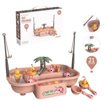 Brinquedo Banheira Elétrica Pesca Peixes e Patos com Música + Luz + Água