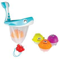 Brinquedo Banho Bebê Infantil Interativo Com Ventosa Arremessar Bolinhas Cesta De Banho Baleia Buba