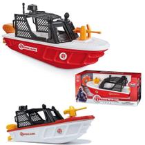 Brinquedo Barco de Bombeiro com Acessórios Rescue Team