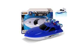 Brinquedo Barco Eletrico Lancha Policial Pilha Motor Marine