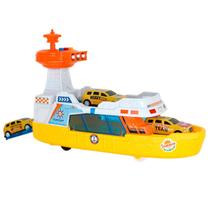 Brinquedo Barco Guarda Costeira Com 3 Carrinhos Dm Toys