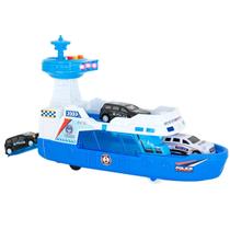 Brinquedo Barco Guarda Costeira Com 3 Carrinhos Dm Toys