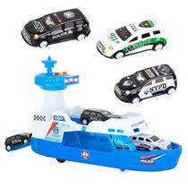Brinquedo Barco Guarda Costeira Com Luz Som Fricção Rampa E 3 Carrinhos Inclusos Brinquedo Barco Guarda Costeira Com Luz Som Fricção Rampa E 3 Carrinhos Inclusos