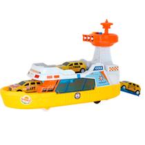 Brinquedo Barco Guarda Costeira Police Policia Com Carrinhos Sirene Sons A Fricção - Dm toys Brinquedo Barco Guarda Costeira Police Policia Com Carrinhos Sirene Sons A Fricção - Dm toys