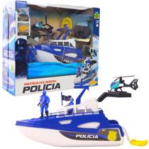 Brinquedo Barco Patrulha Naval Policia com Heliponto 0471 - Samba Toys Brinquedo Barco Patrulha Naval Policia com Heliponto 0471 - Samba Toys