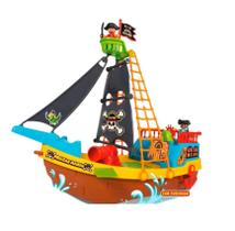 Brinquedo Barco Pirata Com Rodinhas Maral 23 Peças