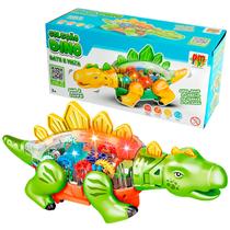 Brinquedo Bate E Volta Coleção Dinossauro Dino Transparente Som E Luz Dm Toys