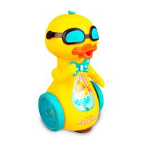 Brinquedo Bate E Volta Solta Pato Interativo Emite Som E Luz Juvenil Infantil Patinho Robo Dia Das Crianças Colorido Top