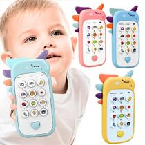 Brinquedo Bebê 2 Em 1 Celular Mordedor Música Português Luz
