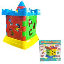 Brinquedo Bebe Blocos De Encaixar Didático Castelo Colorido