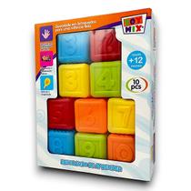 Brinquedo Bebê Cubos Coloridos Numéricos Empilháveis 10 Pçs