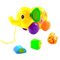 Brinquedo Bebê Elefantinho de Puxar com Peças de Encaixar Educativo - Cim Toys