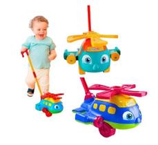 Brinquedo Bebe Infantil Helicóptero Empurrar Puxar C/ Haste Brinquedo Bebe Infantil Helicóptero Empurrar Puxar C/ Haste