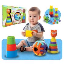 Brinquedo Bebê Kit 3 em 1 Infantil Criativo Didático Montar