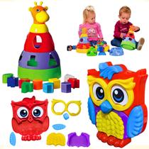 Brinquedo Bebê Menino Menina 1ano Kit Educativo Peça Encaixe