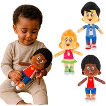 Brinquedo Bebê Pelucia 3 Palavrinhas Original 22 Cm Presente Criança 6 meses Cristã Batizado Unissex