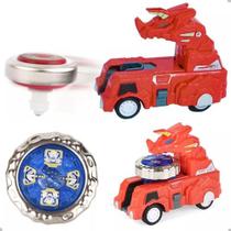 Brinquedo Beibleid Lançador De Carrinho Beyblade Pião Led - Lopes Arts 3D