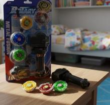 Brinquedo Beyblade com 3 Cores e Luzes + Lançador Menino