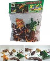 Brinquedo Bichos Insetos De Borracha Kit Com 7 Peças