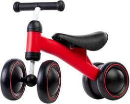 Brinquedo Bicicleta De Equilíbrio 4 Rodas Andador Infantil Vermelha