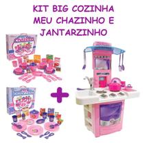 Brinquedo Big Cozinha + Chazinho + Jogo de Jantar Infantil