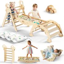 Brinquedo Bimomiki Triângulo Pikler 10 em 1 Escalador Dobrável Brinquedo Bimomiki Triângulo Pikler 10 em 1 Escalador Dobrável