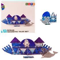 Brinquedo Bloco Magnético De Montar C/ Imã Construção Neve