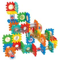 Brinquedo Bloco Montar Pista Corrida Tubo C/ Bolinhas 53 Pc